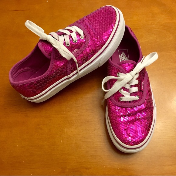 hot pink glitter vans